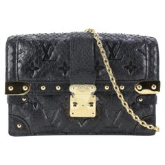 Used Louis Vuitton Black PythonTrunk Chain Wallet 15lz810s