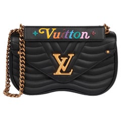 Louis Vuitton New Wave Chain Bag 80s Music Patches MM Black in