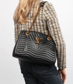 Louis Vuitton Black Quilted Calfskin Leather New Wave Chain Tote