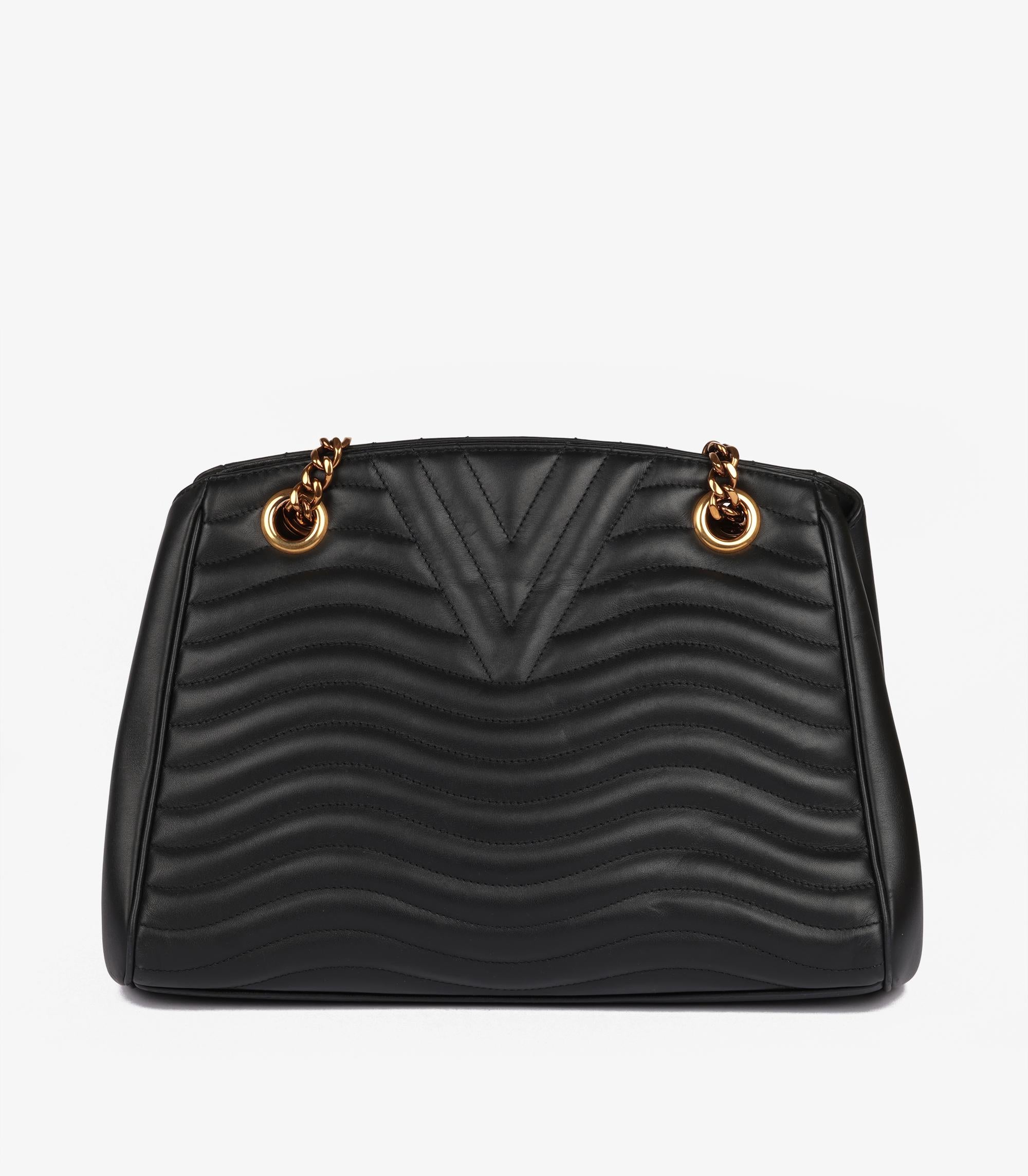 Louis Vuitton Black Quilted Calfskin Leather New Wave Chain Tote 2