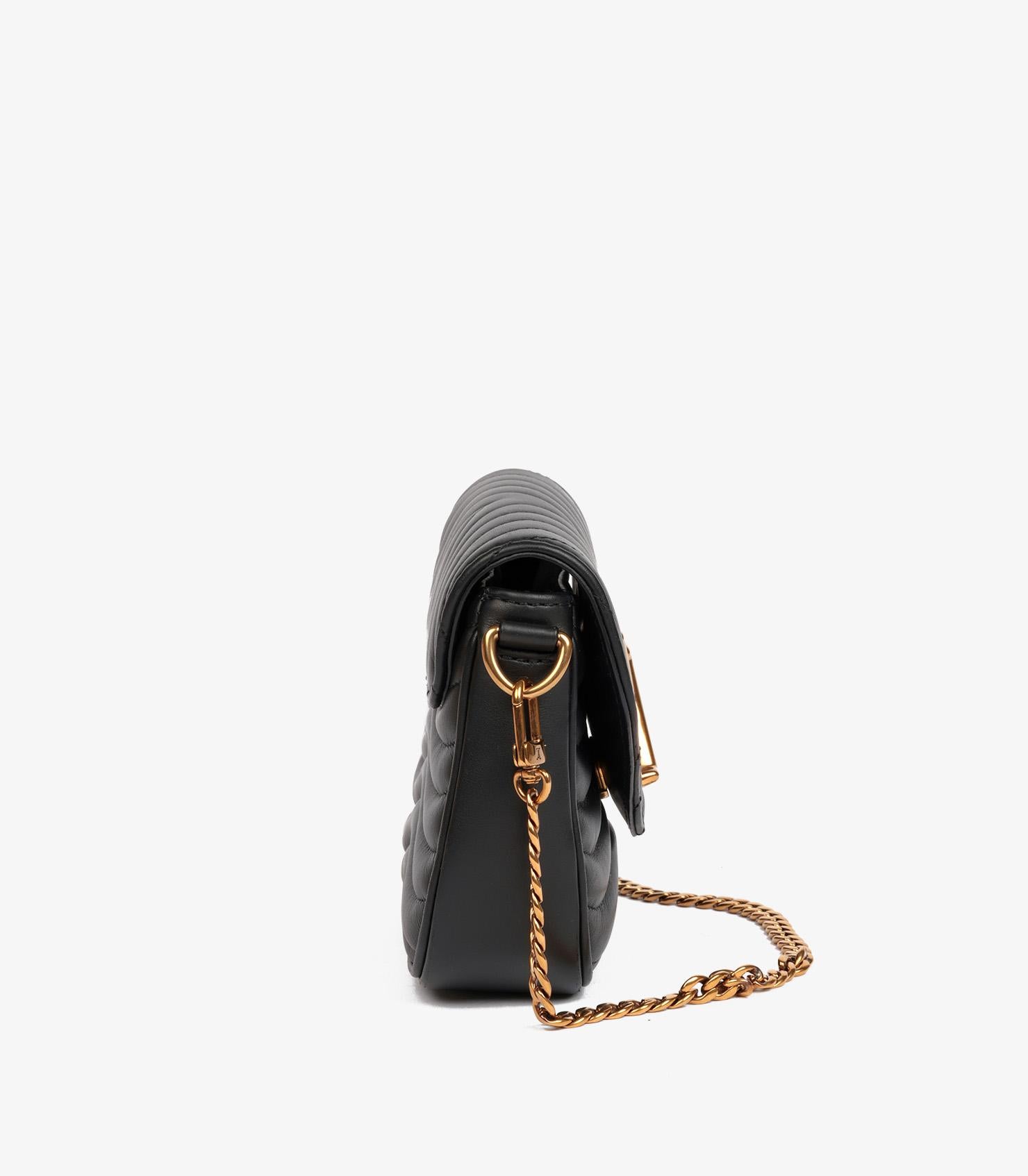 Women's or Men's Louis Vuitton Black Quilted Calfskin Leather New Wave Multi Pochette