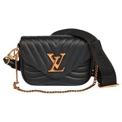 Louis Vuitton Black Quilted Calfskin Leather New Wave Multi Pochette