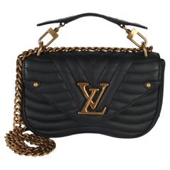 Louis Vuitton Black Quilted Calfskin New Wave Chain Bag PM