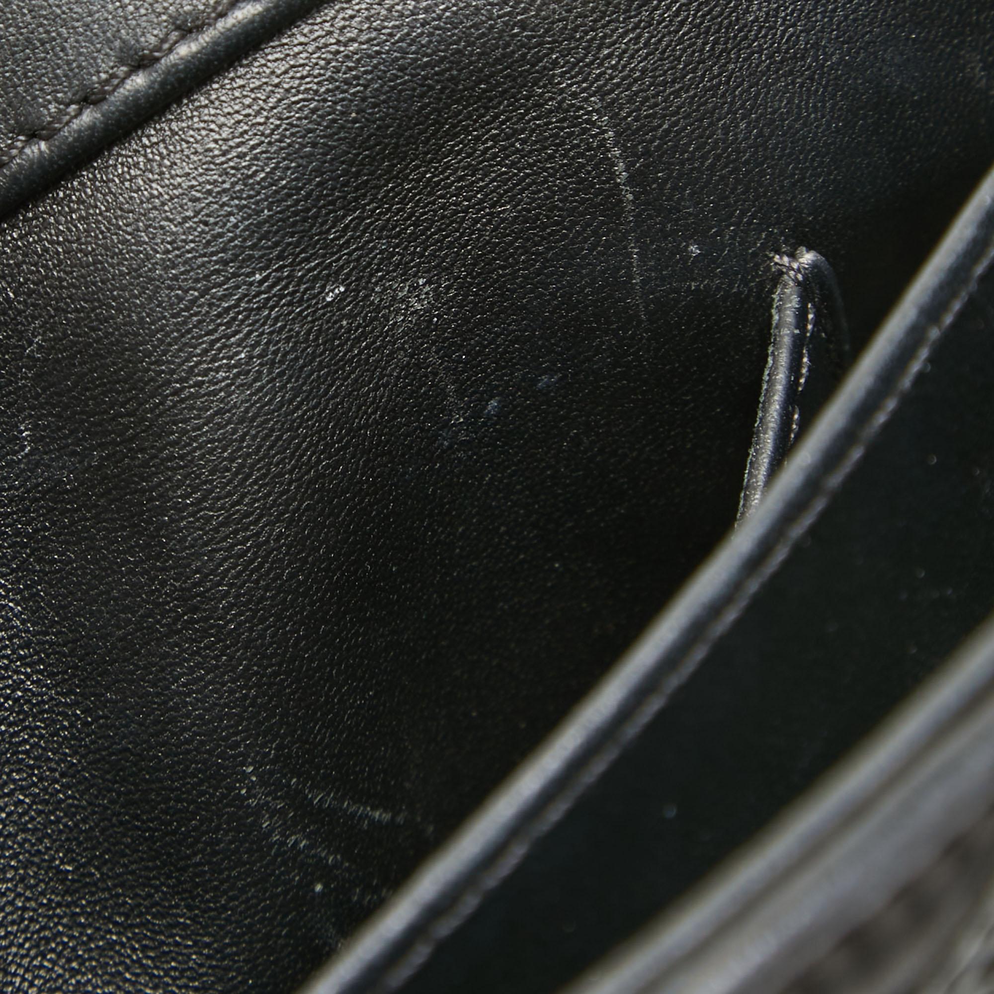 Louis Vuitton Schwarzes gestepptes Leder GO-14 Malletage MM Tasche im Angebot 9