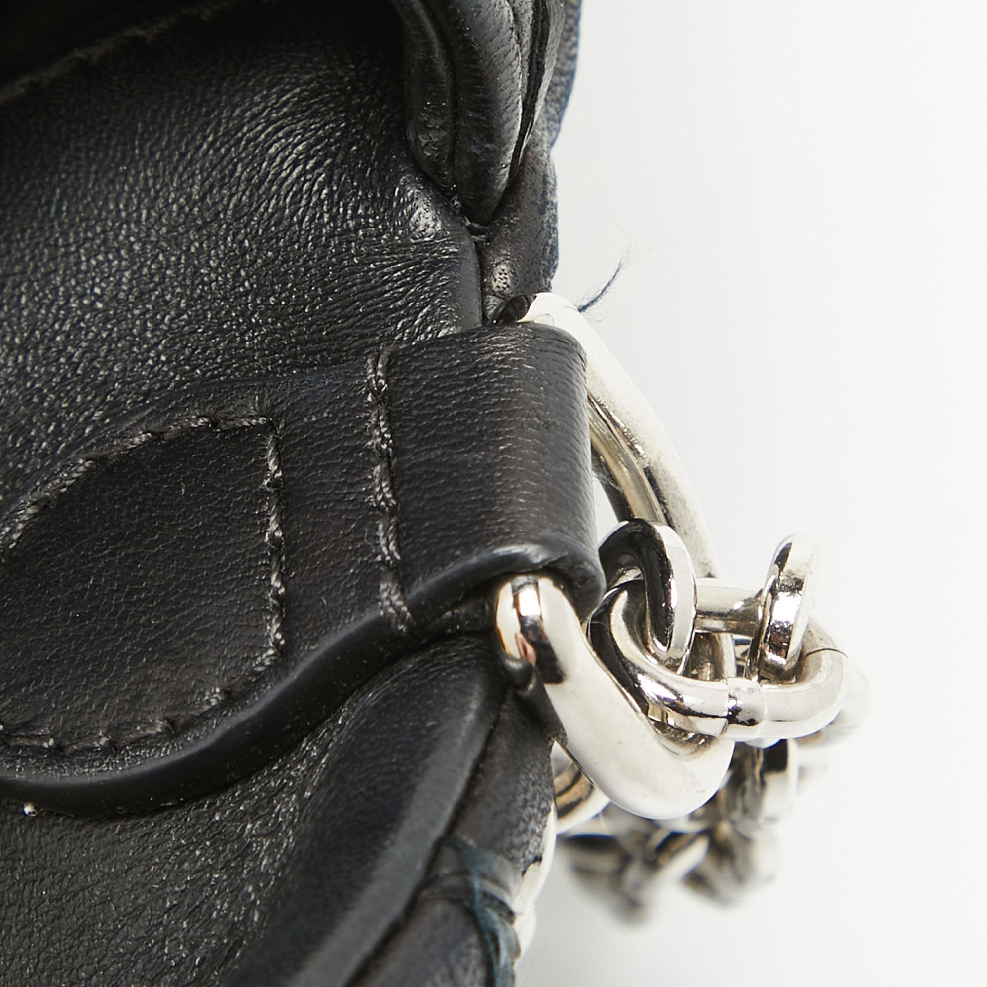 Louis Vuitton Schwarzes gestepptes Leder GO-14 Malletage MM Tasche im Angebot 10