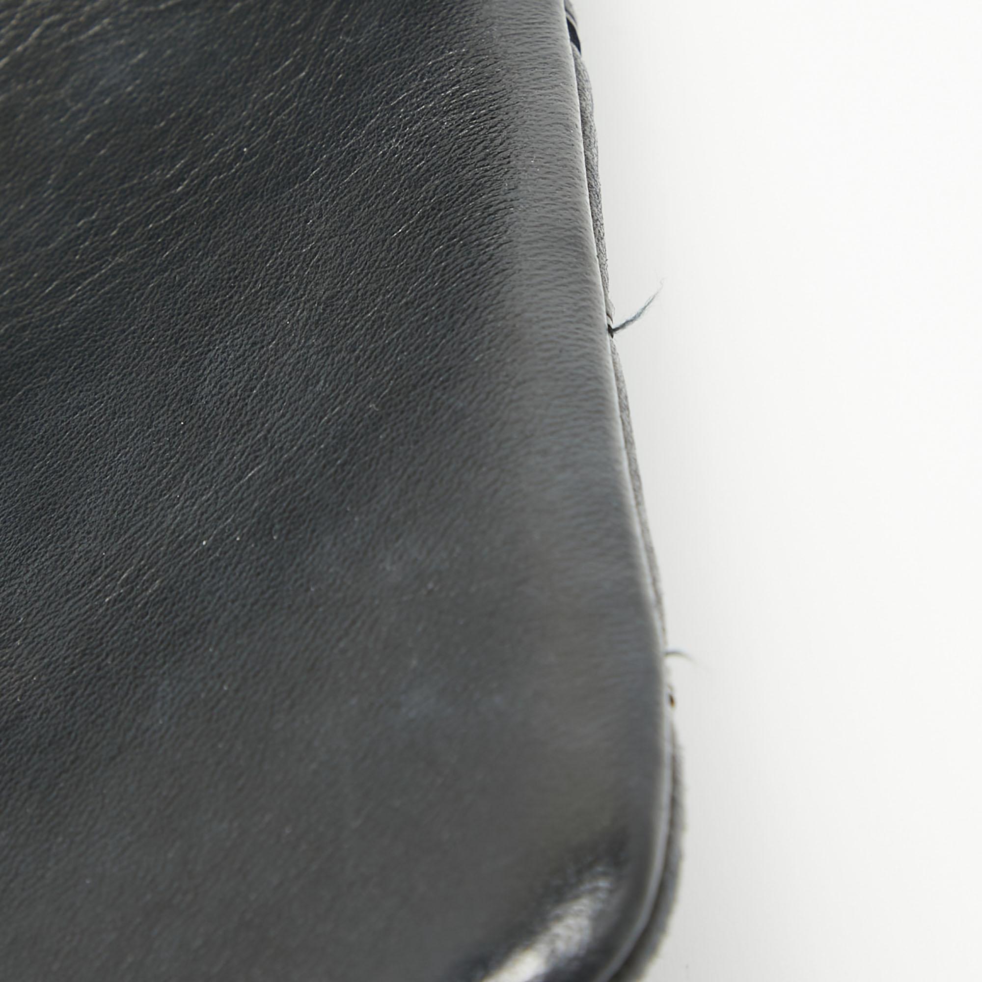 Louis Vuitton Schwarzes gestepptes Leder GO-14 Malletage MM Tasche im Angebot 11