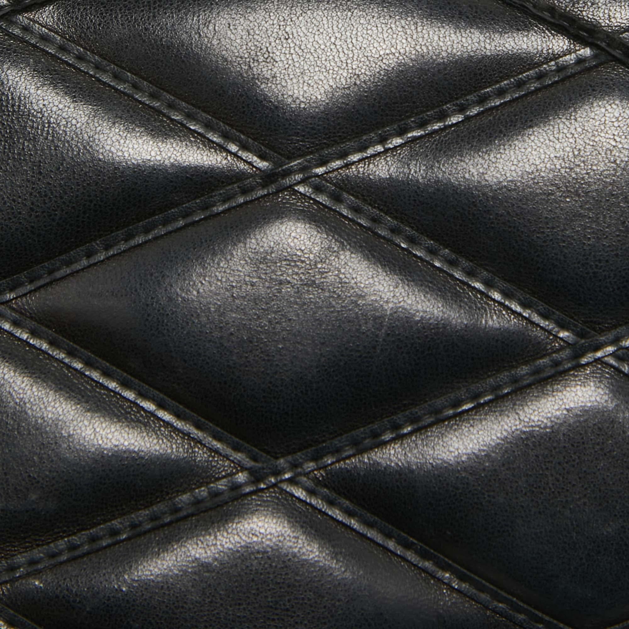 Louis Vuitton Schwarzes gestepptes Leder GO-14 Malletage MM Tasche im Angebot 12