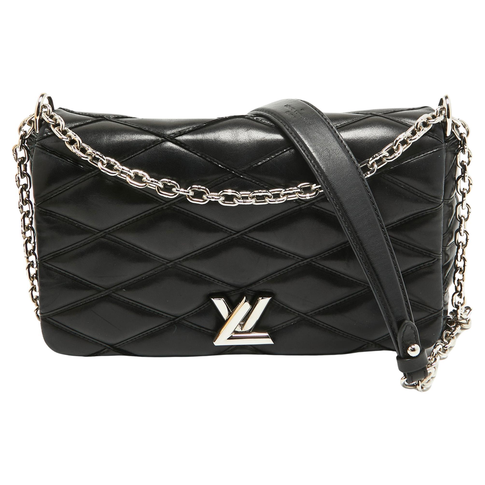 Louis Vuitton Black Quilted Leather GO-14 Malletage MM Bag For Sale