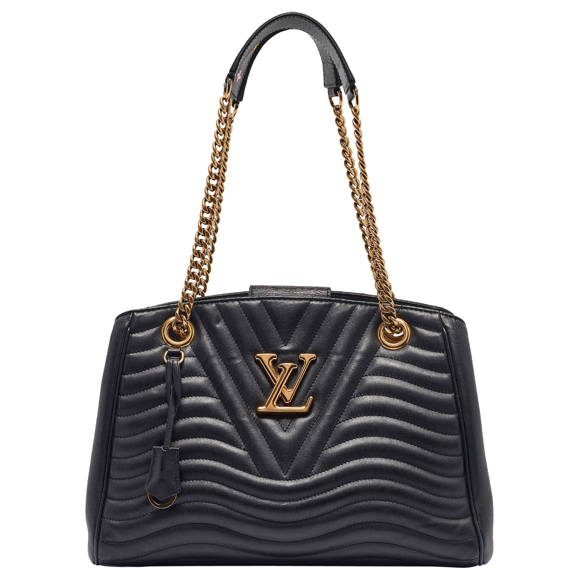 Louis Vuitton Black Quilted Leather New Wave Bag