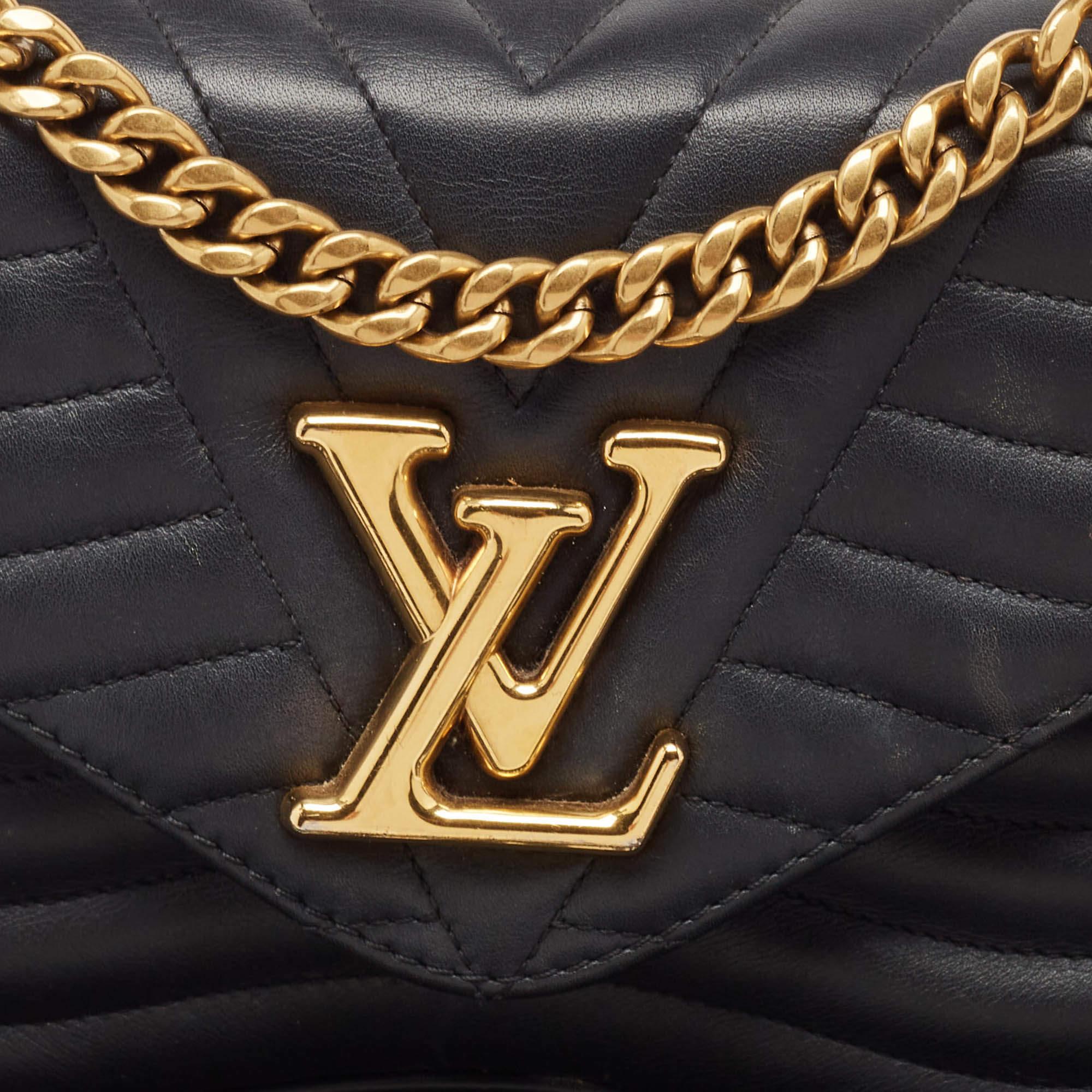 Louis Vuitton Black Quilted Leather New Wave Chain MM Bag 1