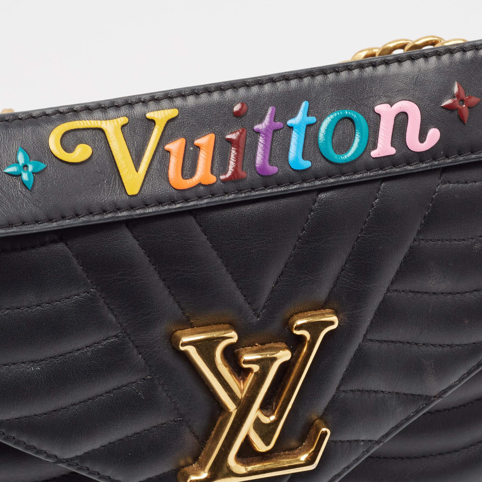 Louis Vuitton Black Quilted Leather New Wave Chain MM Bag 2