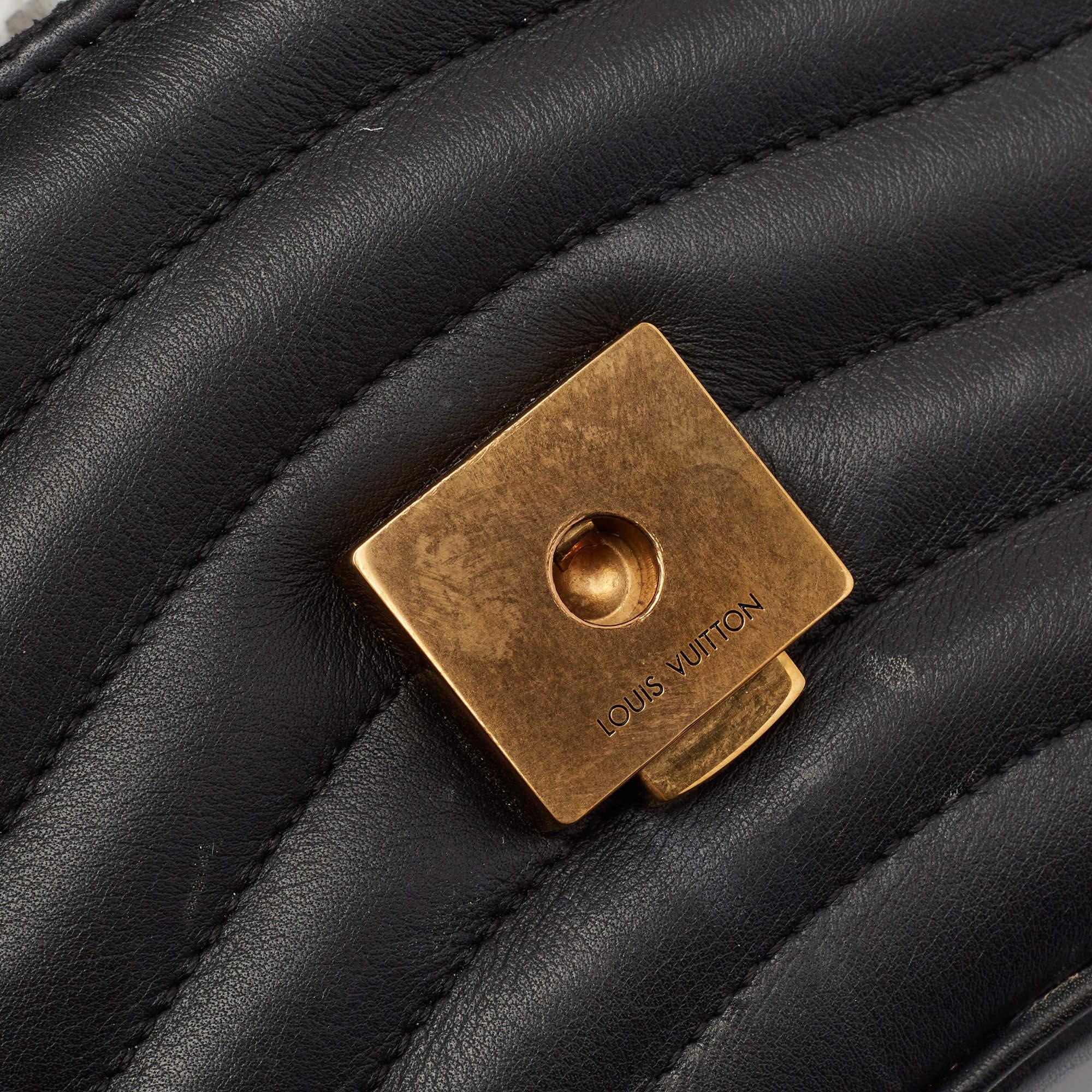 Louis Vuitton Black Quilted Leather New Wave Chain MM Bag 4