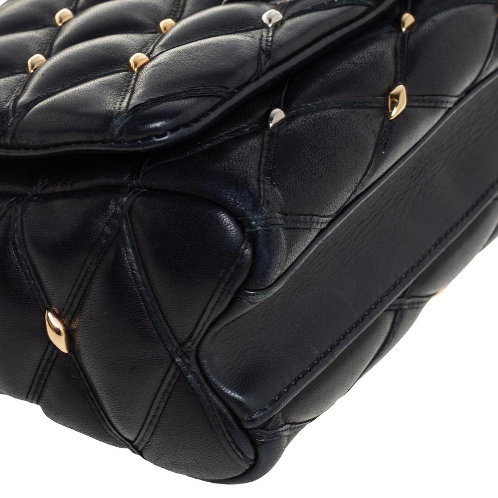 Louis Vuitton Schwarz Gestepptes Nietenleder GO-14 Malletage PM Tasche 1