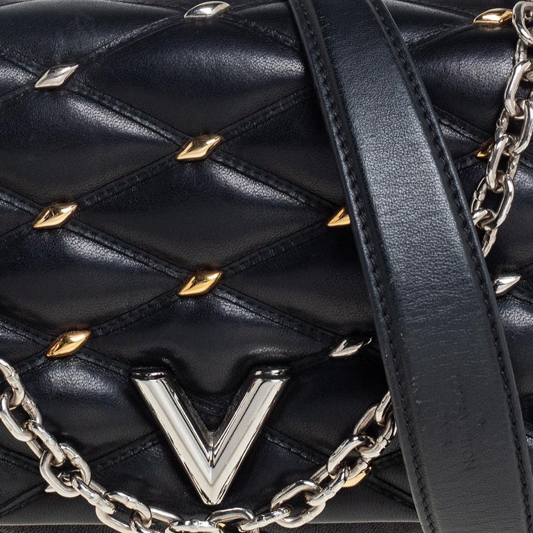 Authentic Louis Vuitton Quilted Malletage G0-14 PM in Noir Crossbody Bag