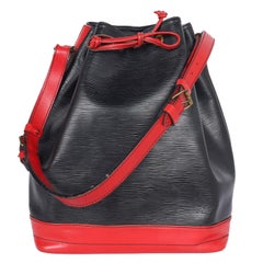 LOUIS VUITTON Black/Red Epi Leather Large Noe Bag