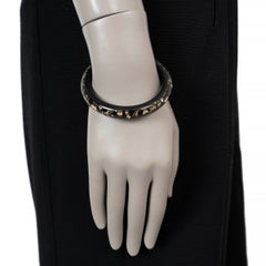 LOUIS VUITTON black resin INCLUSION MONOGRAM NARROW Bangle Bracelet
