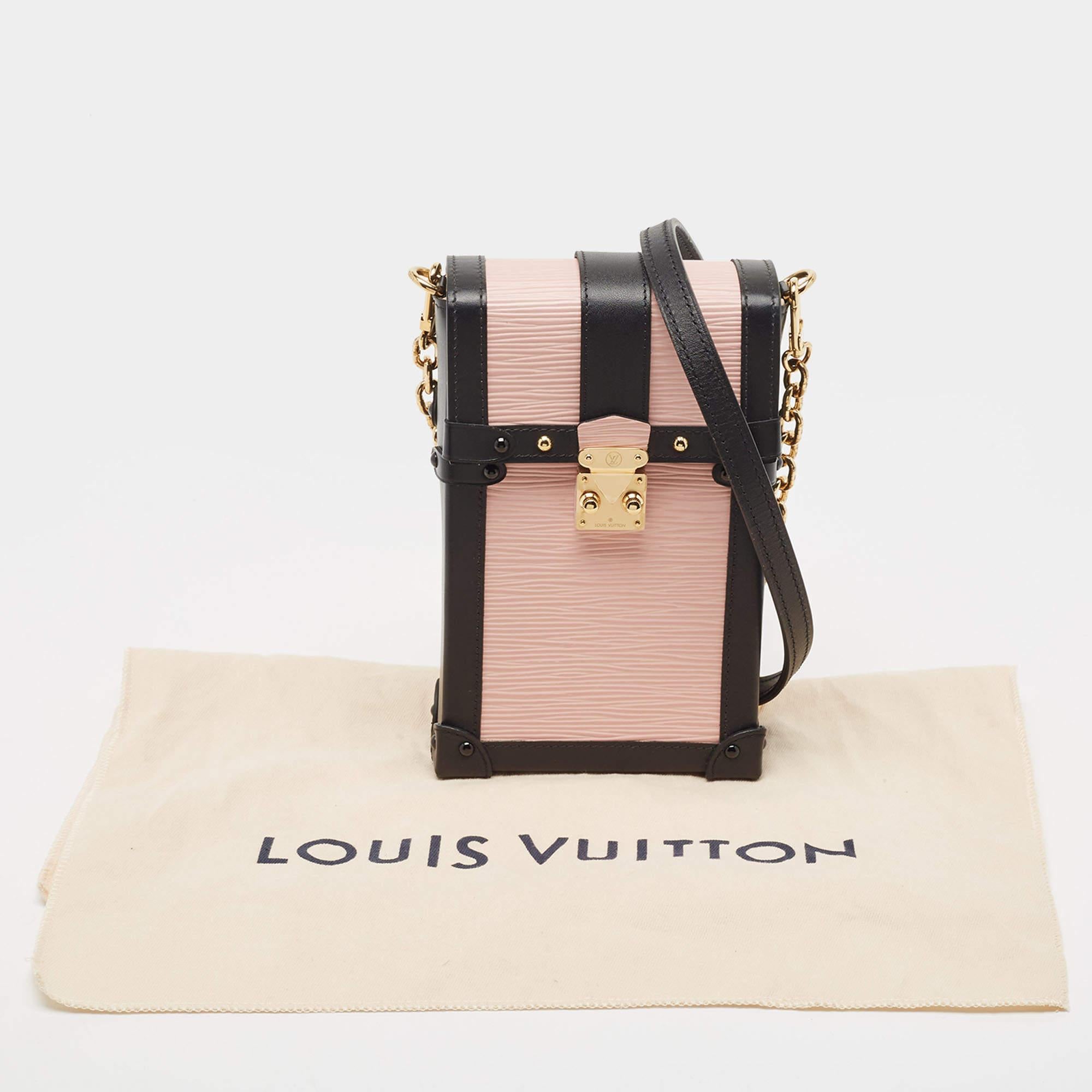 Louis Vuitton Black/Rose Ballerine Epi Leather Vertical Trunk Pochette 7