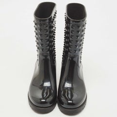 Louis Vuitton Black Rubber Studded Rain Boots Size 38