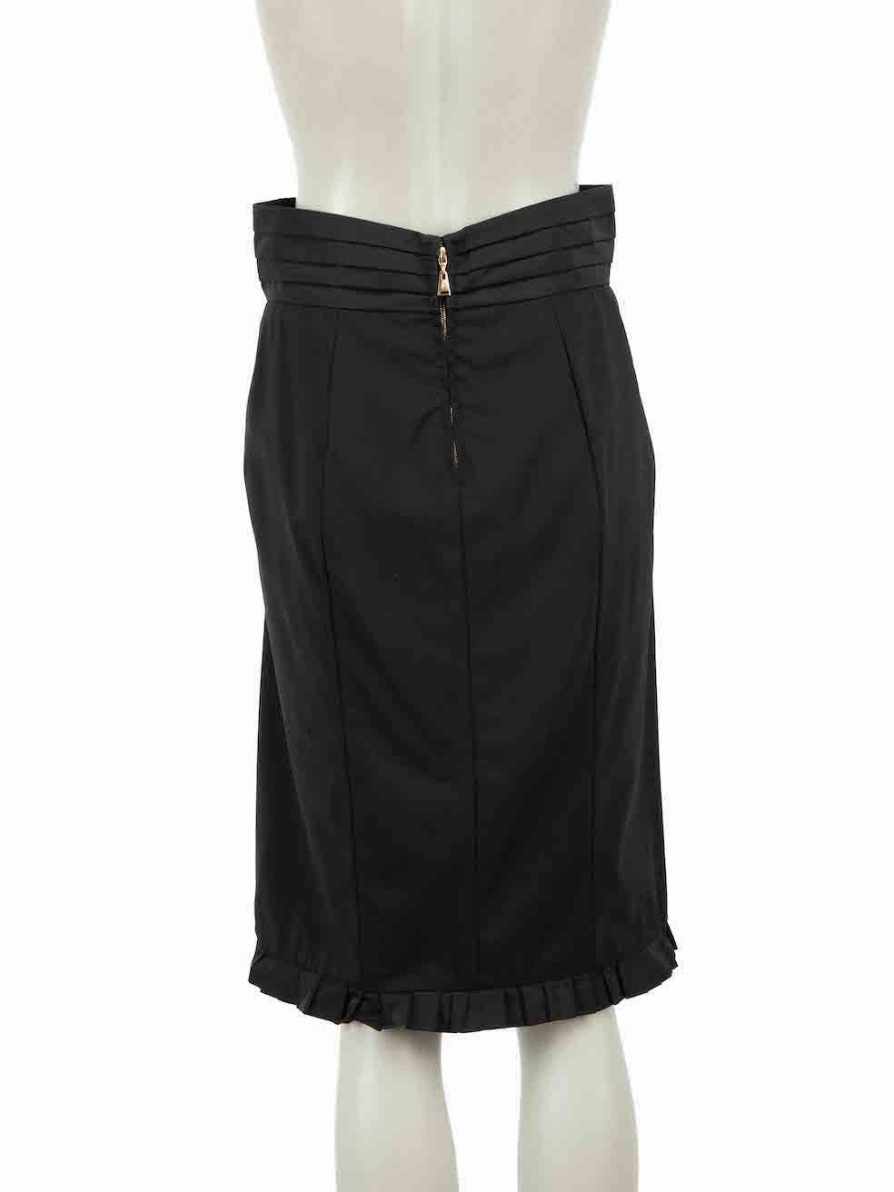 Louis Vuitton Black Ruffle Detail Pencil Skirt Size M In Excellent Condition For Sale In London, GB