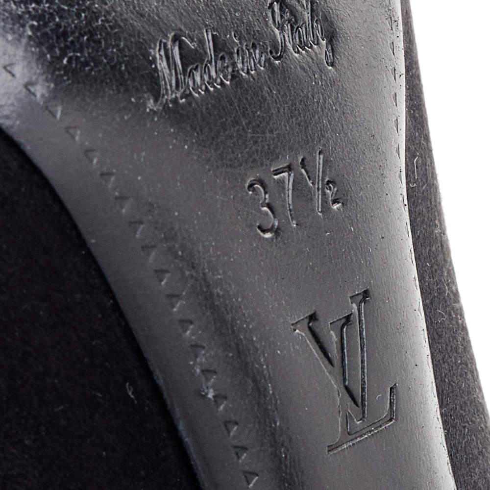 Louis Vuitton Black Satin Bernice Studded Pumps Size 37.5 For Sale 1