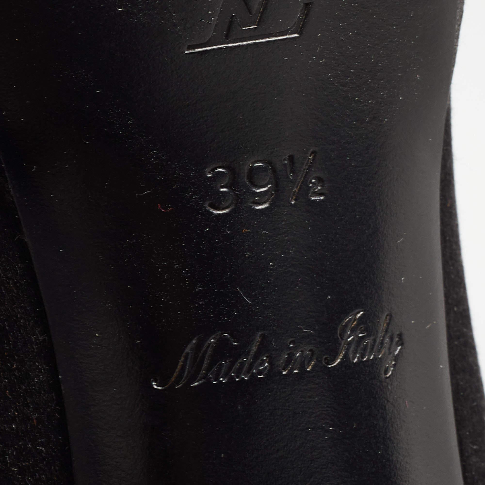 Louis Vuitton Black Satin Bow Peep Toe Pumps Size 39.5 1