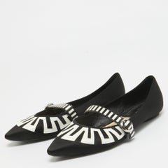 Louis Vuitton Black Satin Buckle Ballet Flats Size 37