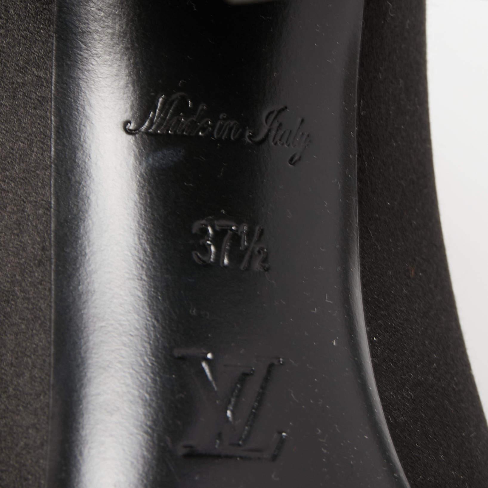 Louis Vuitton Black Satin Madeleine Pumps Size 37.5 3