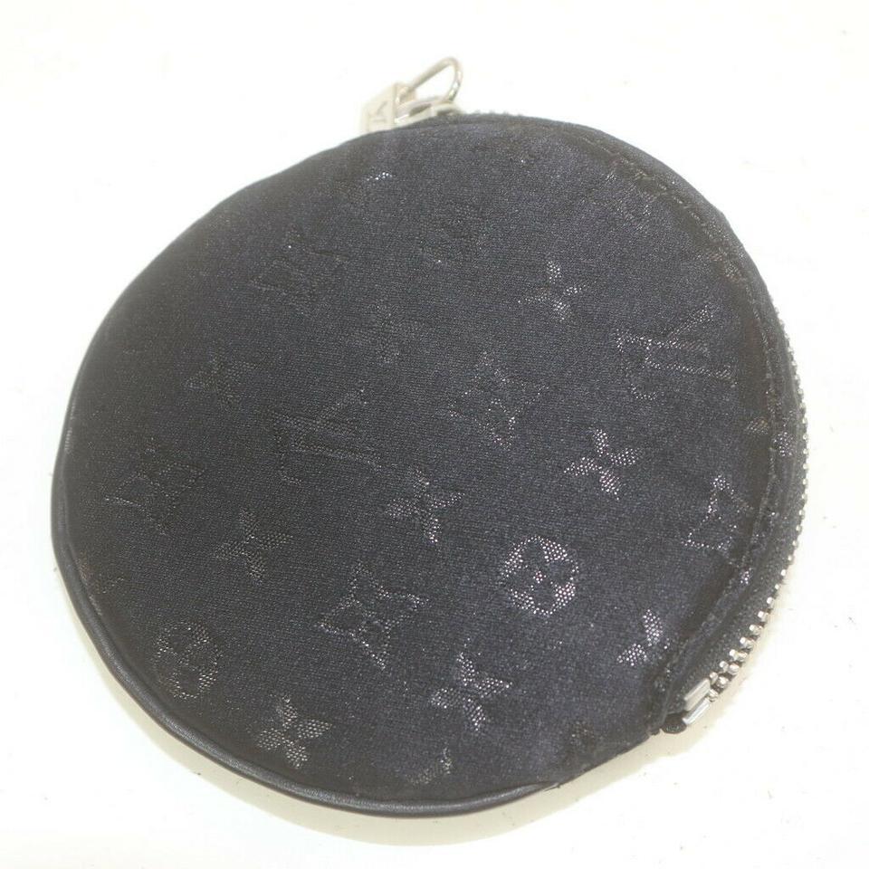 Louis Vuitton Black Satin Monogram Conte de Fees Apple Round Coin Purse 863352 For Sale 1