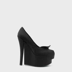 Louis Vuitton Black Satin Platform Pumps by Marc Jacobs, F/W 2008