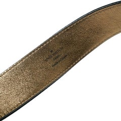 Louis Vuitton Black Satin Rhinestone Fleurs Runway Belt 85 CM