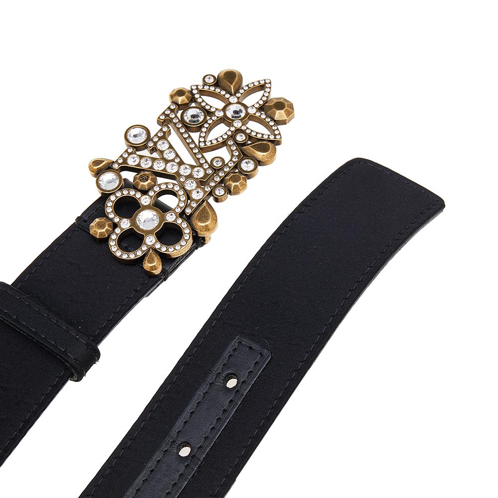 black flower lv belt