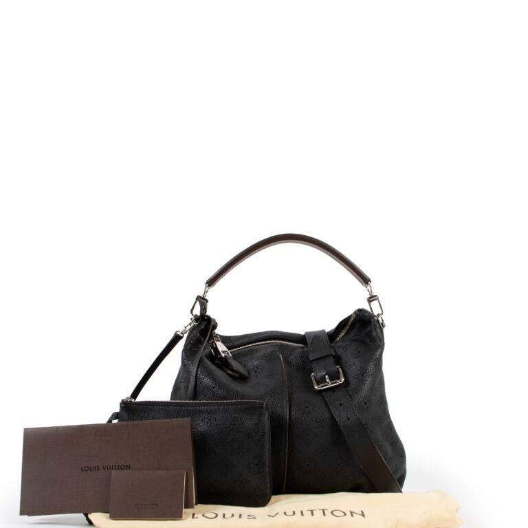 Louis Vuitton Black Monogram Mahina Leather Selene PM Bag Louis