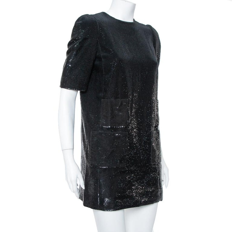 black hoco dress A-line Sparkly Short Homecoming Dresses Beaded Dresses #TKL Length:65cm/25.6