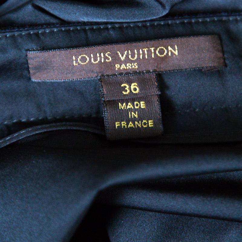 Louis Vuitton Black Sequin Grid Embellished Eyelet Lace Paneled Mini Skirt S In Good Condition In Dubai, Al Qouz 2