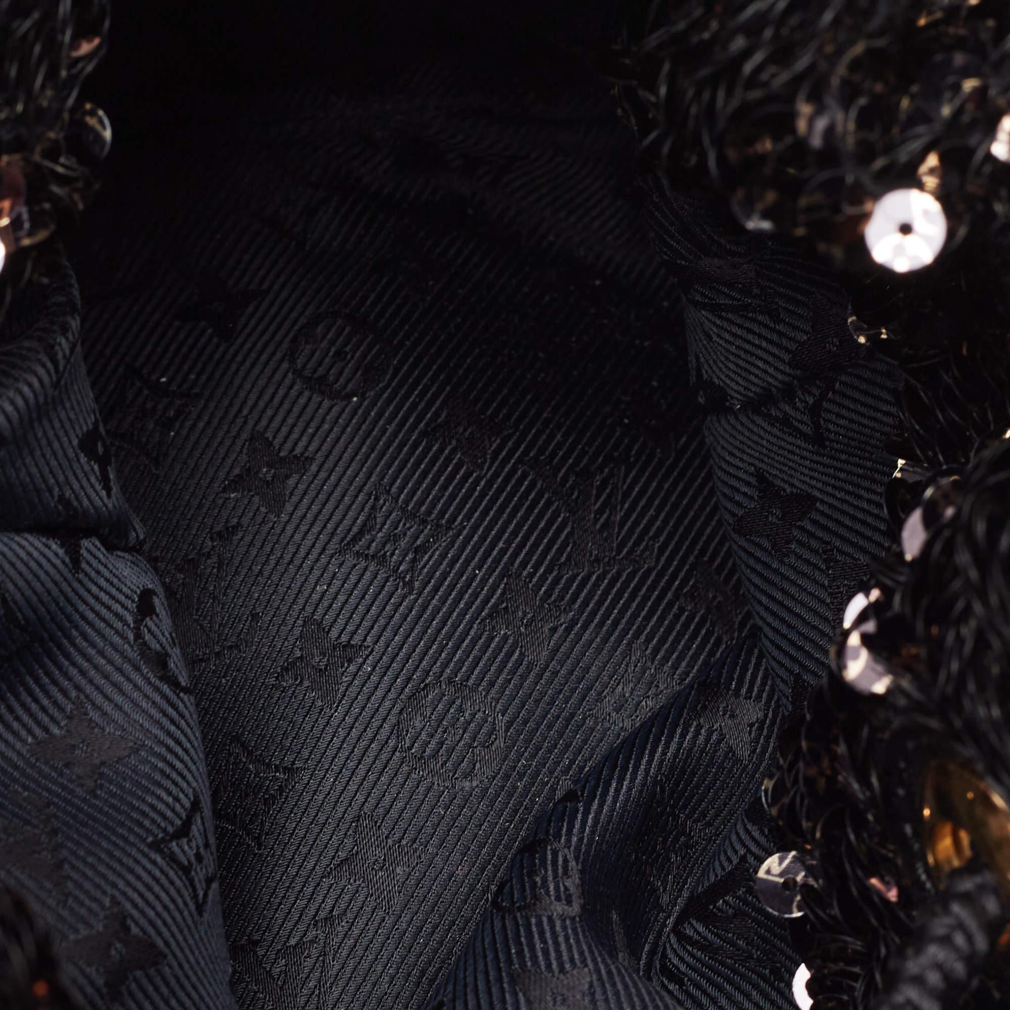 Louis Vuitton Schwarze Mini Limited Edition Noe Rokoko-Tasche mit Pailletten Mini im Angebot 7