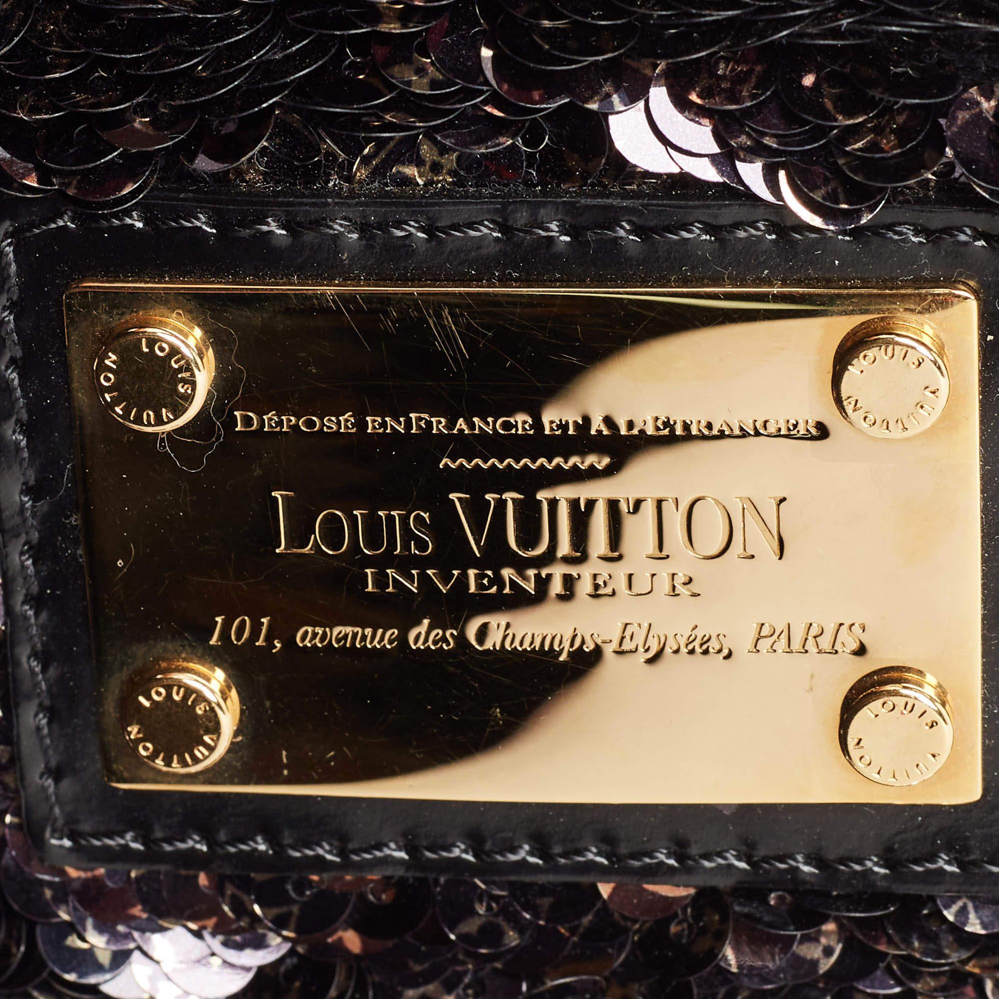 Louis Vuitton Black Sequins Mini Limited Edition Noe Rococo Bag For Sale 4