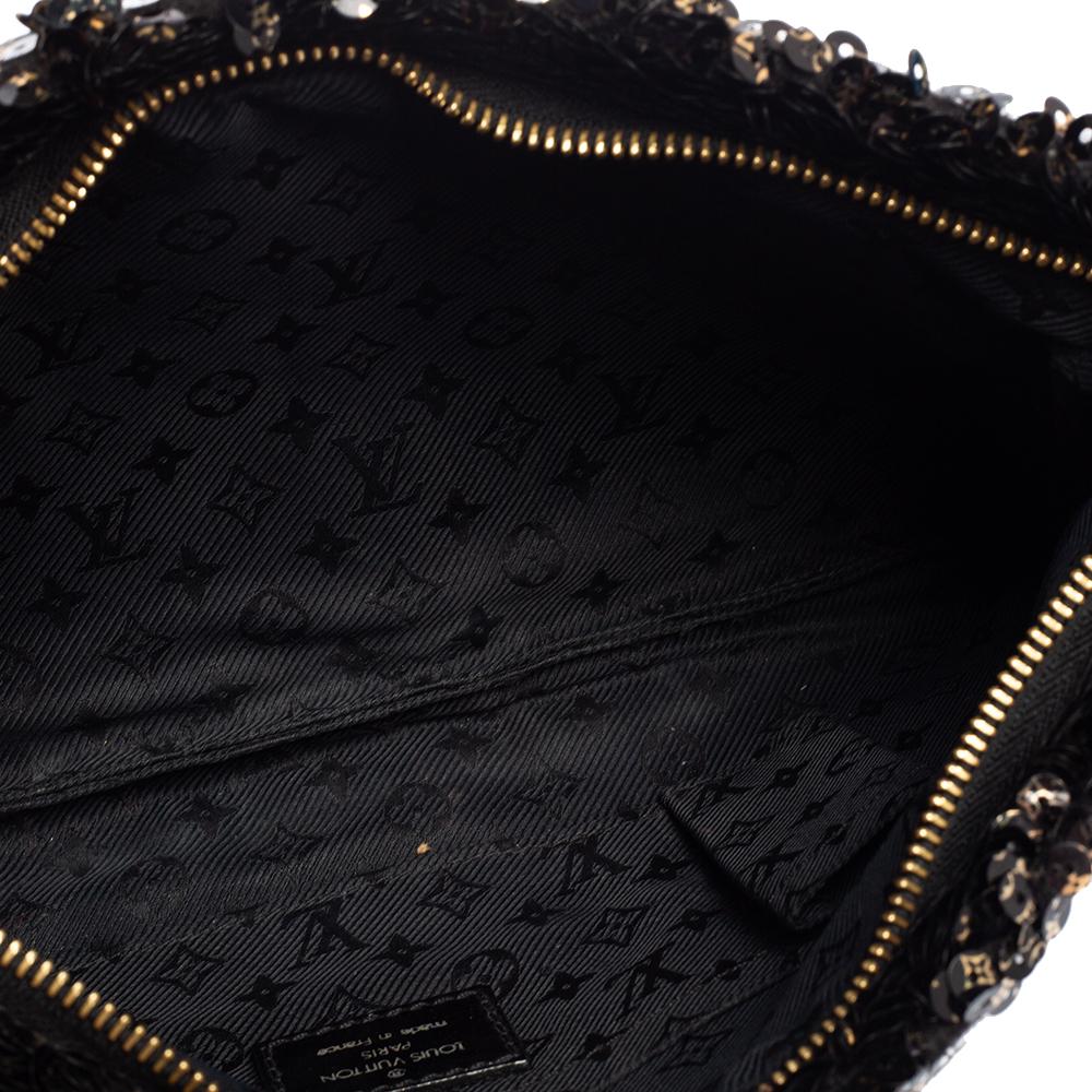 Louis Vuitton Black Sequins Pochette Rococo Clutch 7
