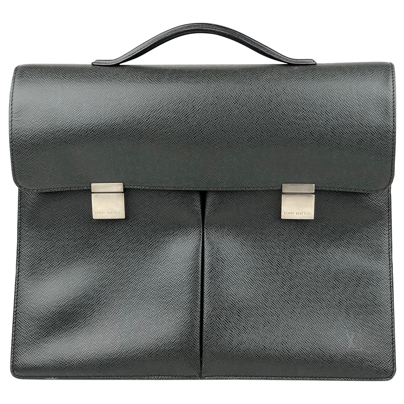 Louis Vuitton Black Serviette Khazan Briefcase 
