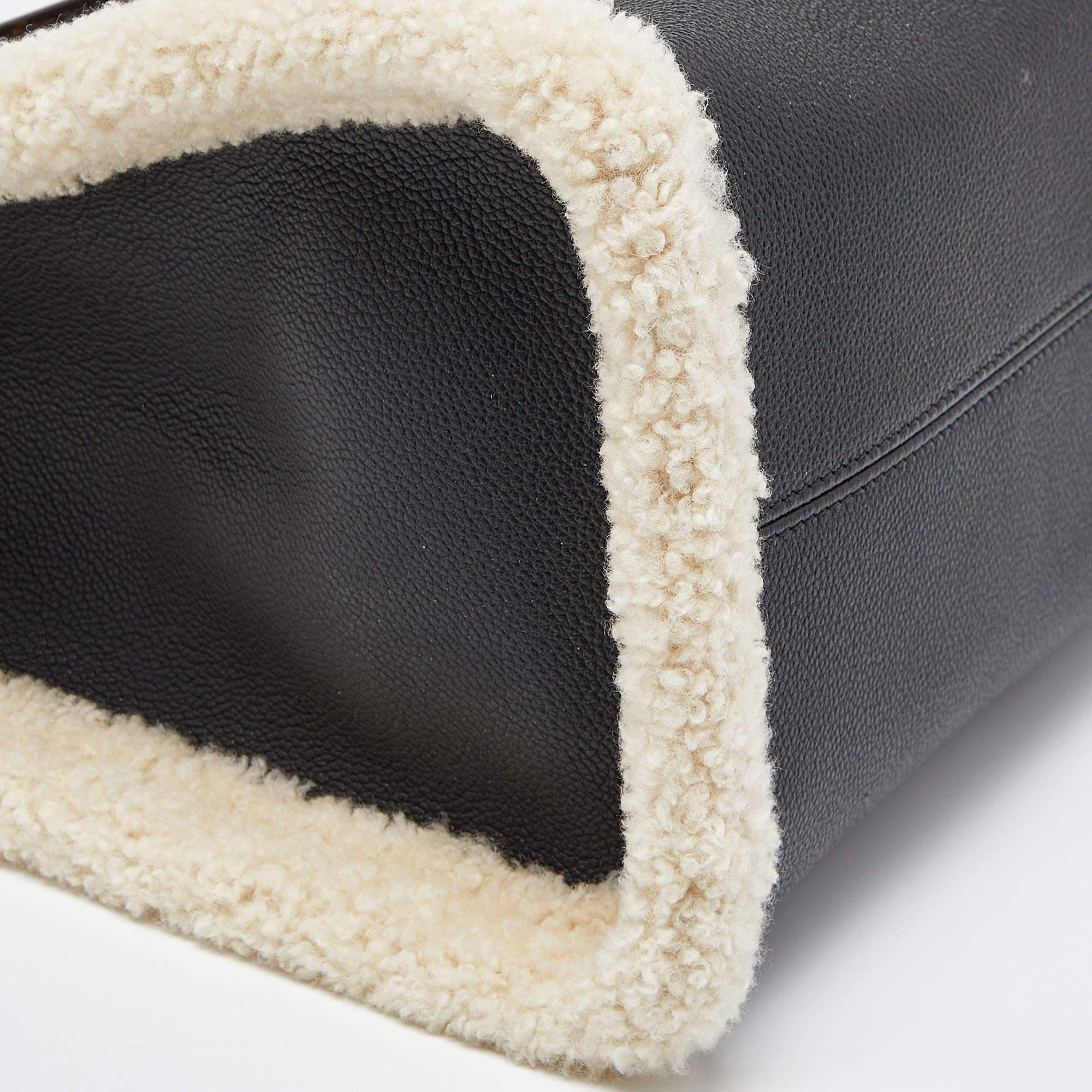 Louis Vuitton Black Shearling Monogram OnTheGo GM Bag For Sale 4