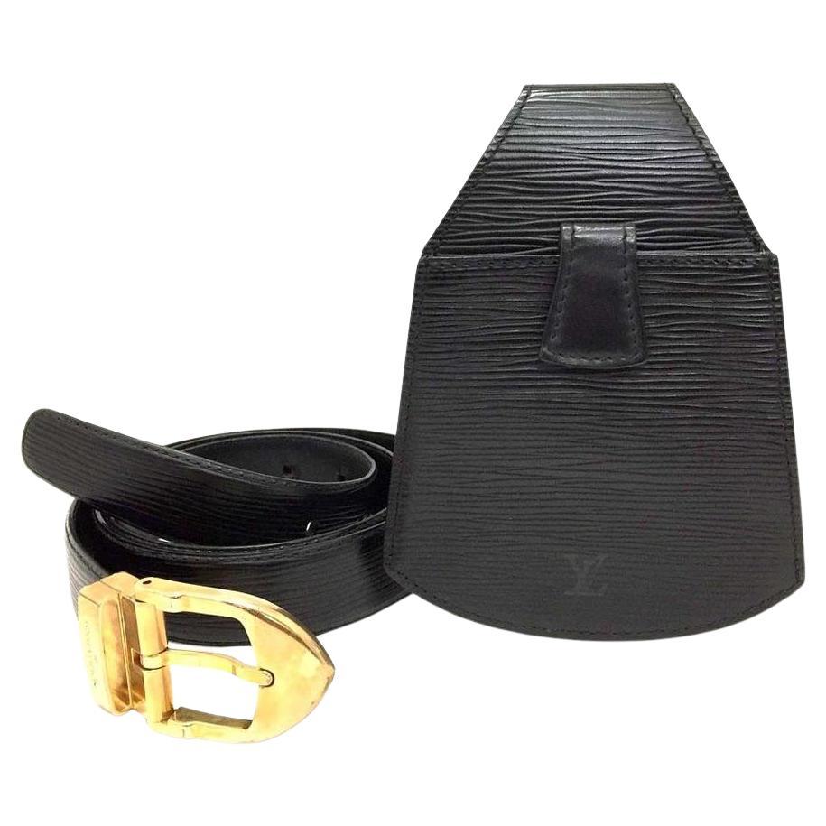 Black Louis Vuitton Belt, Size 42/105, Holes are in