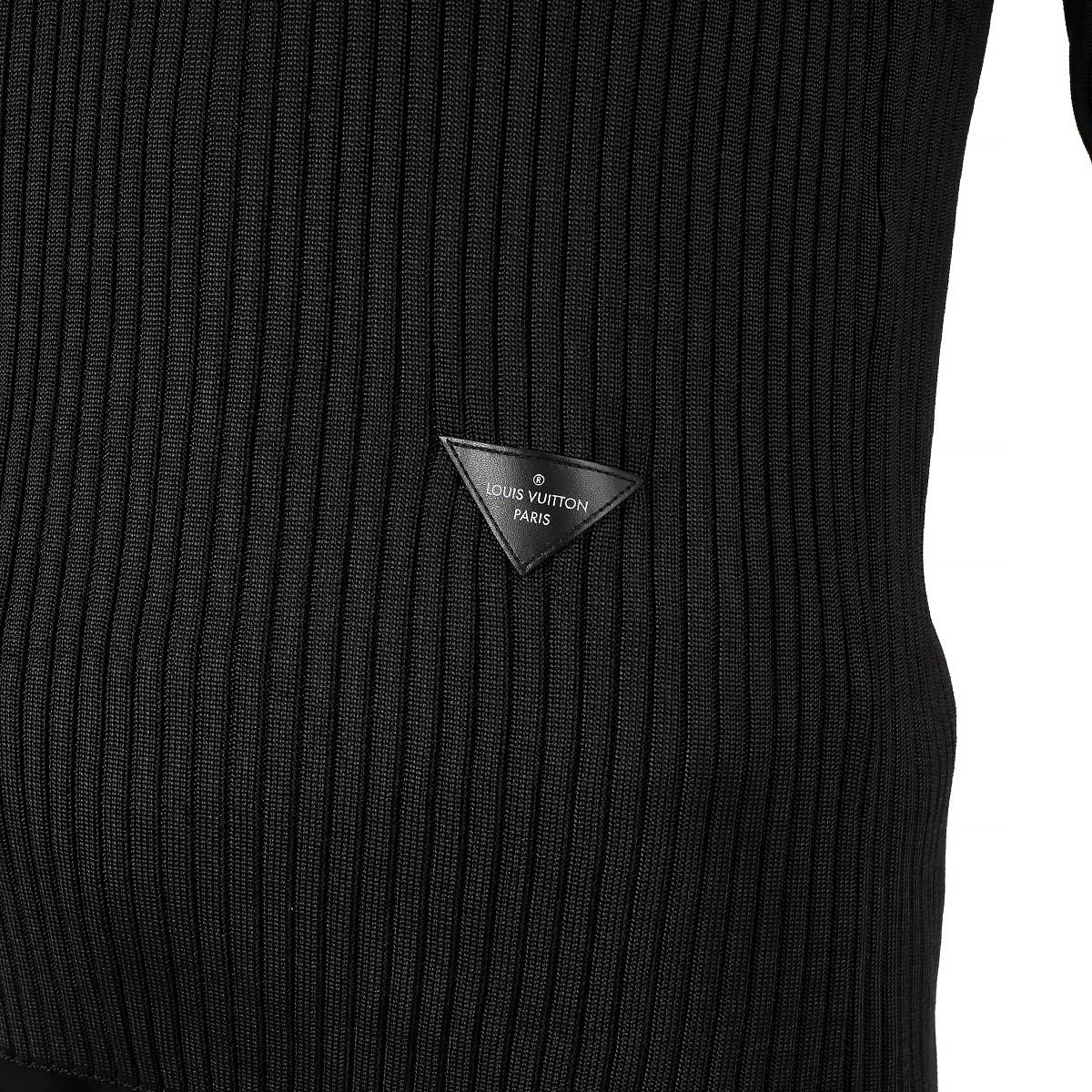LOUIS VUITTON black silk 2017 RIB-KNIT TURTLENECK Sweater M For Sale 1