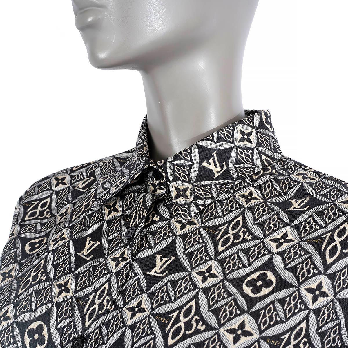 LOUIS VUITTON black silk 2020 SINCE 1843 Blouse Shirt 36 XS For Sale 1