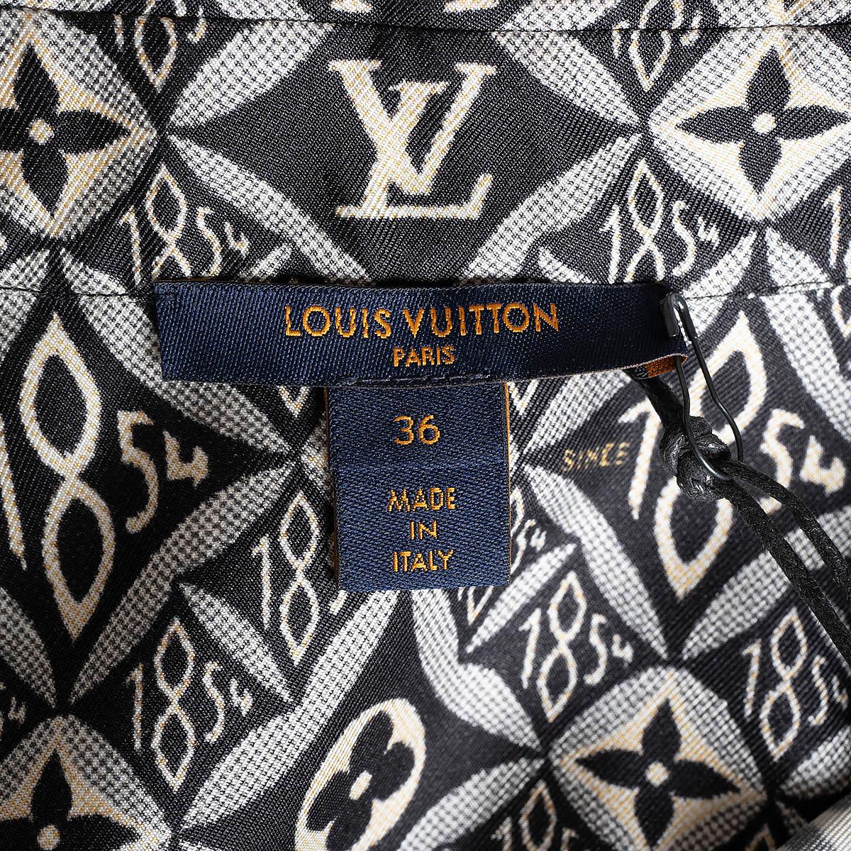 LOUIS VUITTON black silk 2020 SINCE 1843 Blouse Shirt 36 XS For Sale 4