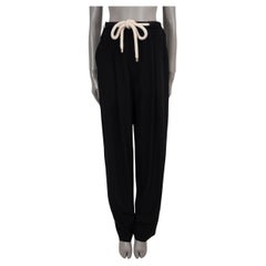 LOUIS VUITTON black silk 2025 ROPE BELT TAILORED Pants 38 S