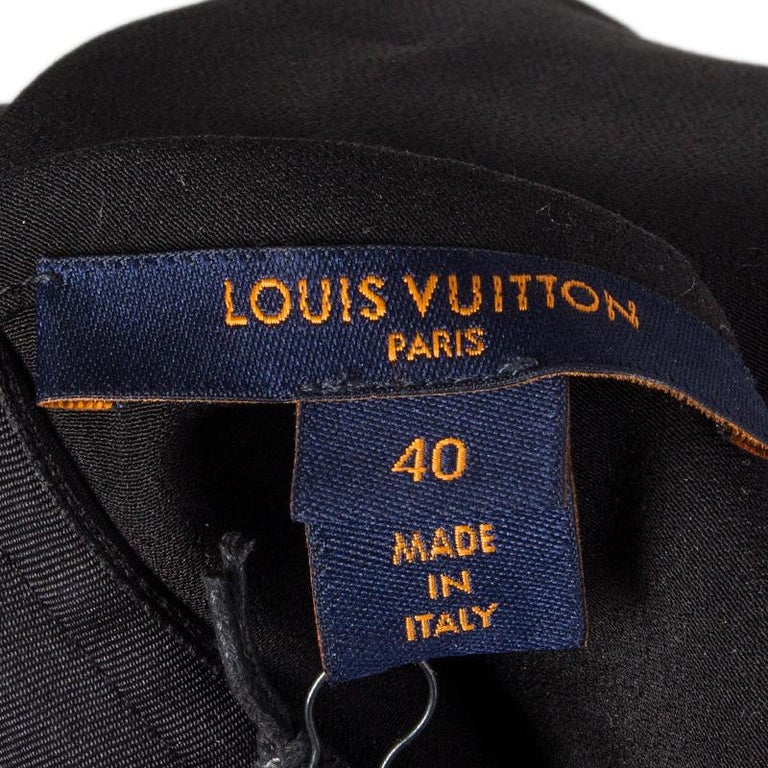 LOUIS VUITTON Vintage Monogram Dress #34 One-piece Black Gold Viscose  RankAB