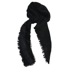 Louis Vuitton Black Silk Wool Monogram Shine Shawl
