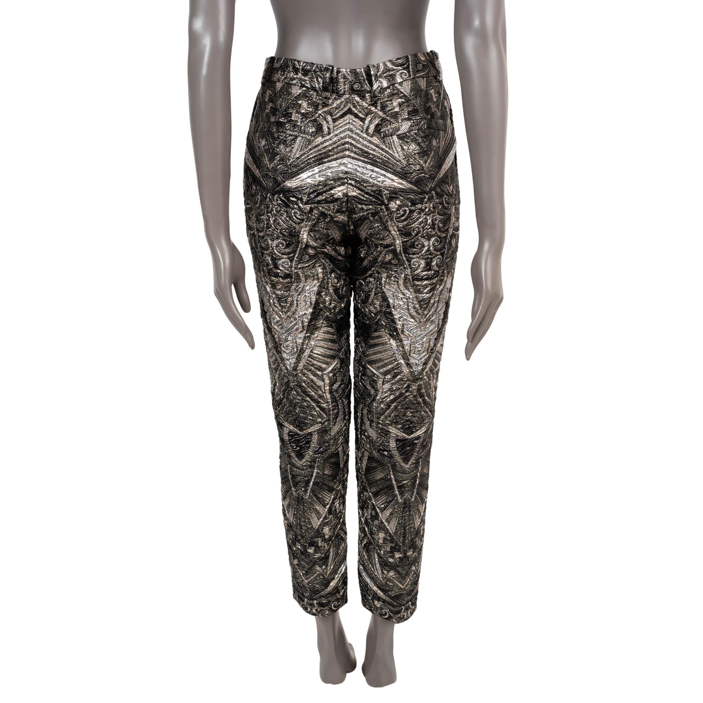 Grigio LOUIS VUITTON nero e argento 2020 BROCADE - Pantaloni a gamba affusolata 34 - 36 XS in vendita