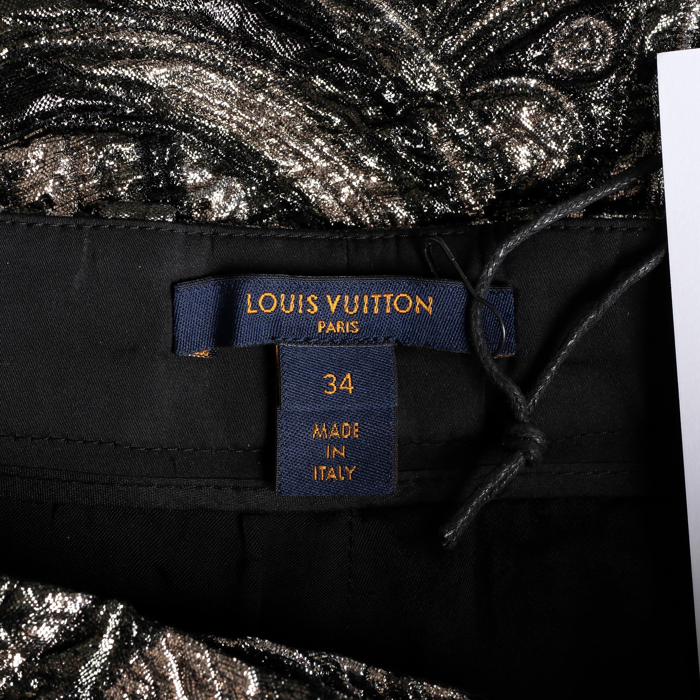 Donna LOUIS VUITTON nero e argento 2020 BROCADE - Pantaloni a gamba affusolata 34 - 36 XS in vendita