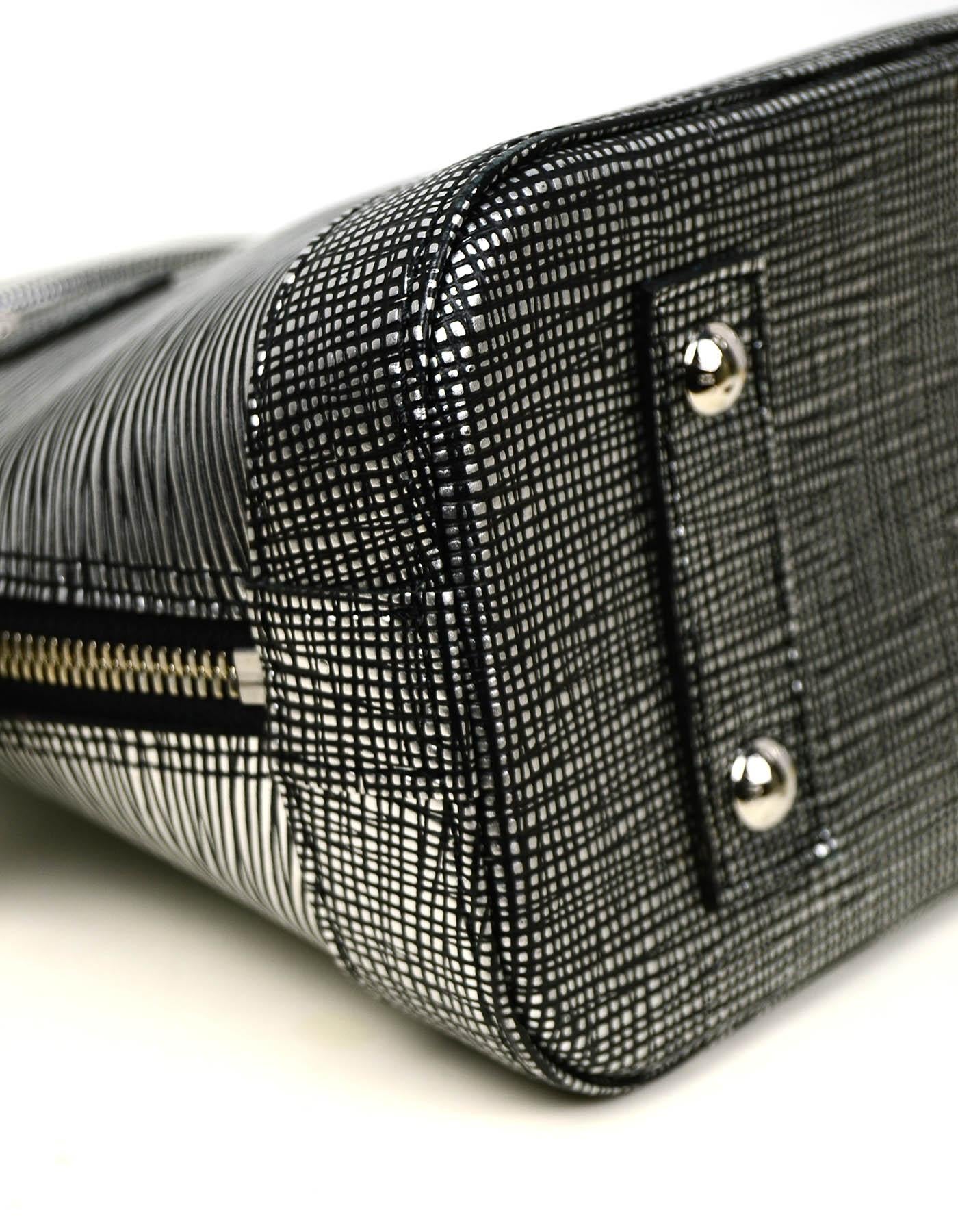 Louis Vuitton Black & Silver Epi Leather Alma BB Top Handle Crossbody Bag 1