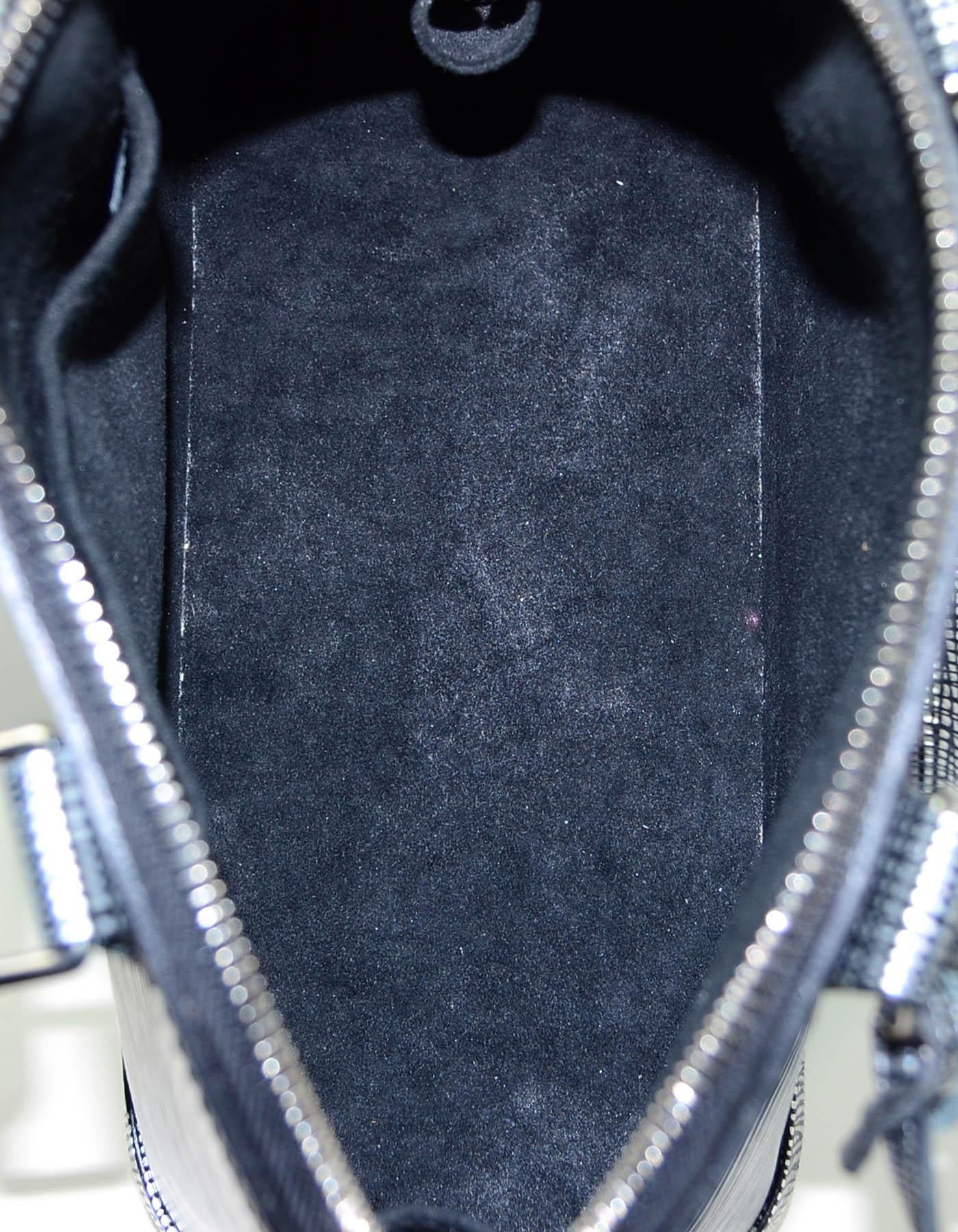 Louis Vuitton Black & Silver Epi Leather Alma BB Top Handle Crossbody Bag 3
